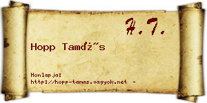 Hopp Tamás névjegykártya